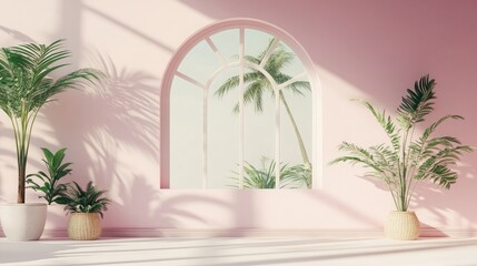 A flat solid pastel pink background with soft shadows to create a clean and minimal visual aesthetic