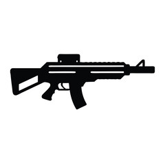 Modern fireweapons Accuracy International AXMC silhouette vector illustration.