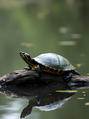 Obraz premium turtle on a rock