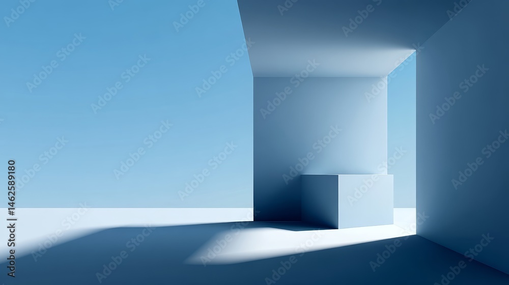 Aufkleber soft blue tones create a tranquil ambiance with gentle gradients and minimalist shapes, providing a 