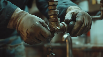 Mechanic Adjusting a Valve