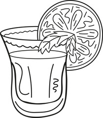 Popular cocktails. Includes iconic alcoholic drinks such as Mojito, Margarita, Daiquiri, Tequila, Wine, Cosmopolitan, and more. Decorative doodle-style elements perfect for menus, bar promotions