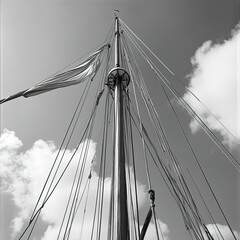 Obraz premium Vintage Ship's Mast and Ropes