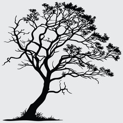 Tree image silhouette design vector art and illustration