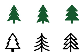 Christmas tree vector icons holiday season design