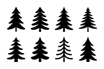 Fototapeta premium Christmas tree silhouette vector graphic design art