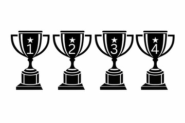 Set of trophy cup icons