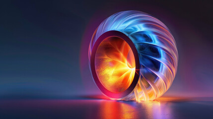 Glowing energy orb abstract futuristic technology innovation design