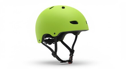 Lime green helmet isolated on white background