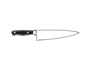knife icon on white background. Kitchen knife silhouette. Kitchen knife icon vector. 