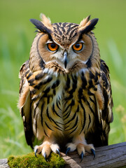 Obraz premium Eurasian Eagle Owl with prey