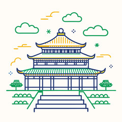 vector illustration of a temple