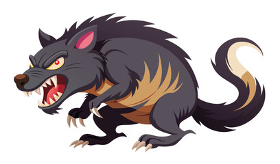 Tasmanian Devil Spinning Midair in Fierce Motion