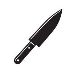 knife icon on white background. Kitchen knife silhouette. Kitchen knife icon vector. 
