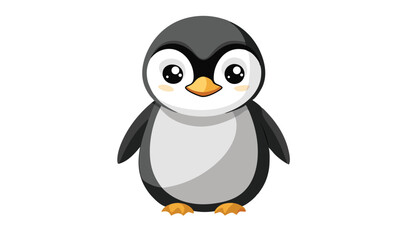 Adorable Baby Emperor Penguin Standing Upright