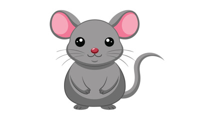 Fototapeta premium Gray Mouse Standing Tall on Hind Legs