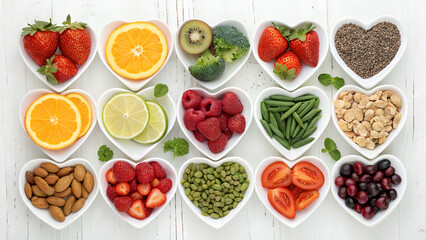 Lustiges Obst und Gemüse als Cartoon Set. vector illustration of various fruits and vegetables with cute cartoon faces. Suitable for children's books or educational material.