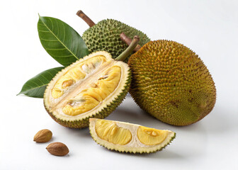 jackfruits on white background