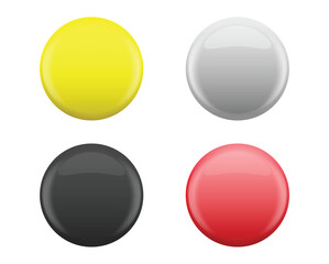 Realistic 3D Empty Blank Circle Badge Set Vector Design