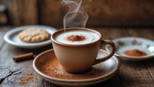 Hot beverage of chai served at a cafe