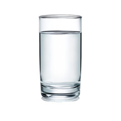 Glass of clear liquid isolated on transparent background