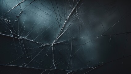 Fractured screen and broken glass texture combined with dust scratches overlay, featuring a grunge dark black blue damaged weathered mask with grain stains