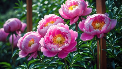 Obraz premium Stunning pink Peony flower in full bloom