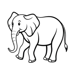 Fototapeta premium a elephant walking liner art vector art silhouette 