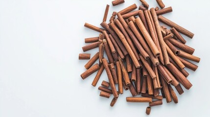 Pile cinnamon sticks background