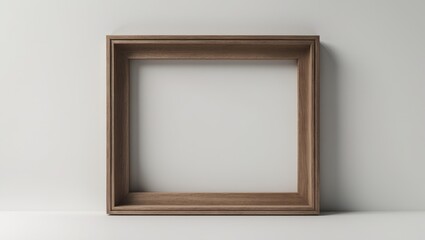Retro wooden picture frame isolated on white background, ideal for advertising and photography concepts with clipping path
