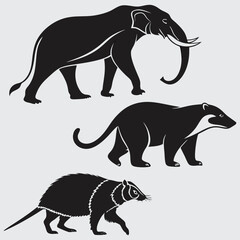Animals image silhouette design vector art and illustration