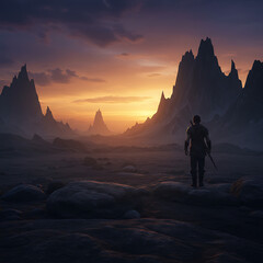 Fototapeta premium dark fantasy landscape