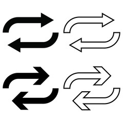 Refresh icon set, repeat and reload arrow icon symbol convert button vector illustration.