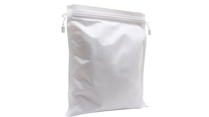 White Zipper Storage Bag with Closeup.