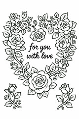 Beautiful wreath of roses, leaves and bindweed. Frame with a place for text. vector illustration, greeting card , invitation, banner