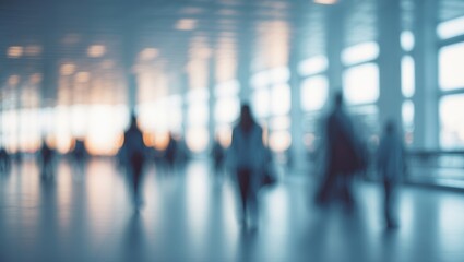 Panoramic blurred background with abstract design for home interior