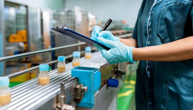 A worker checking and recording the product's condition - Powered by Adobe