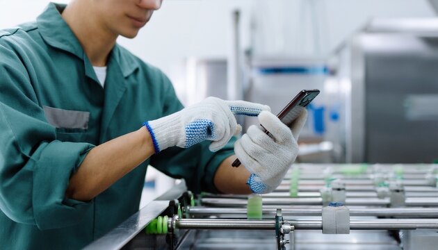 A worker checking and recording the product's condition