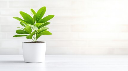 Fototapeta premium Small potted plant, bright, modern