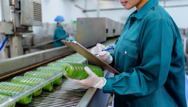 A worker checking and recording the product's condition