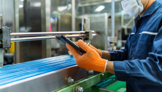 A worker checking and recording the product's condition