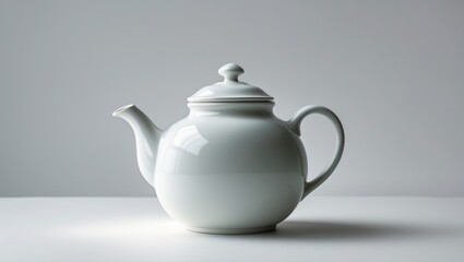 Isolated ceramic teapot set against a neutral background