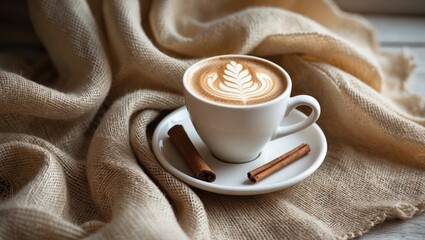 A relaxing moment with coffee or chai tea and latte art