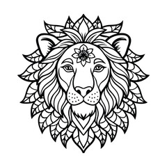 lion head vector illustration silhouette