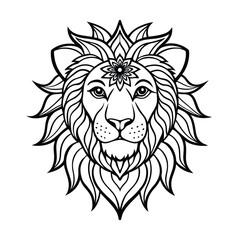Obraz premium lion head vector illustration silhouette