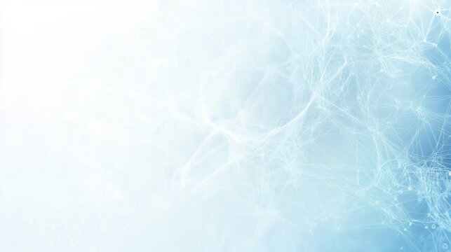 White and light blue medical abstract gradient background with molecules. web banner. Medical background in white and light blue gradient with molecular design.Science, technology and medical concept