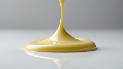 Isolated white background with a drop of delicious melted cheese