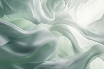 Obraz premium Elegant, flowing drapes of light sage green fabric.