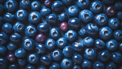 Close-up of fresh blueberries on a vibrant background