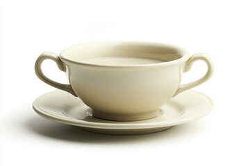 Fototapeta premium Cup and saucer on white background.